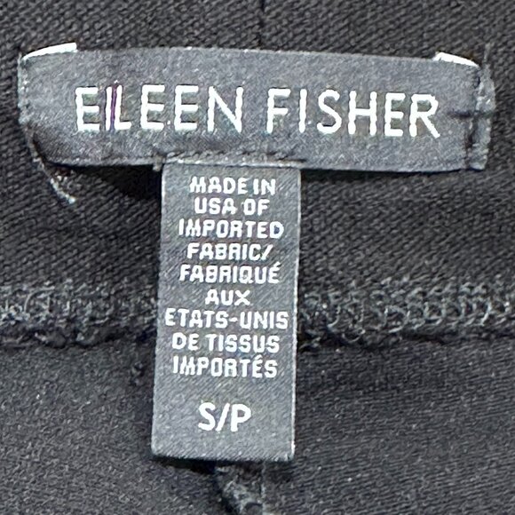 Eileen Fisher Pull On Elastic Waist Black Pants Small Dress Travel Comfort Work - Picture 5 of 6